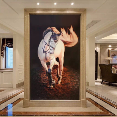 Peinture en verre de mur d'art fait main de cheval réaliste acrylique pour le décor à la maison