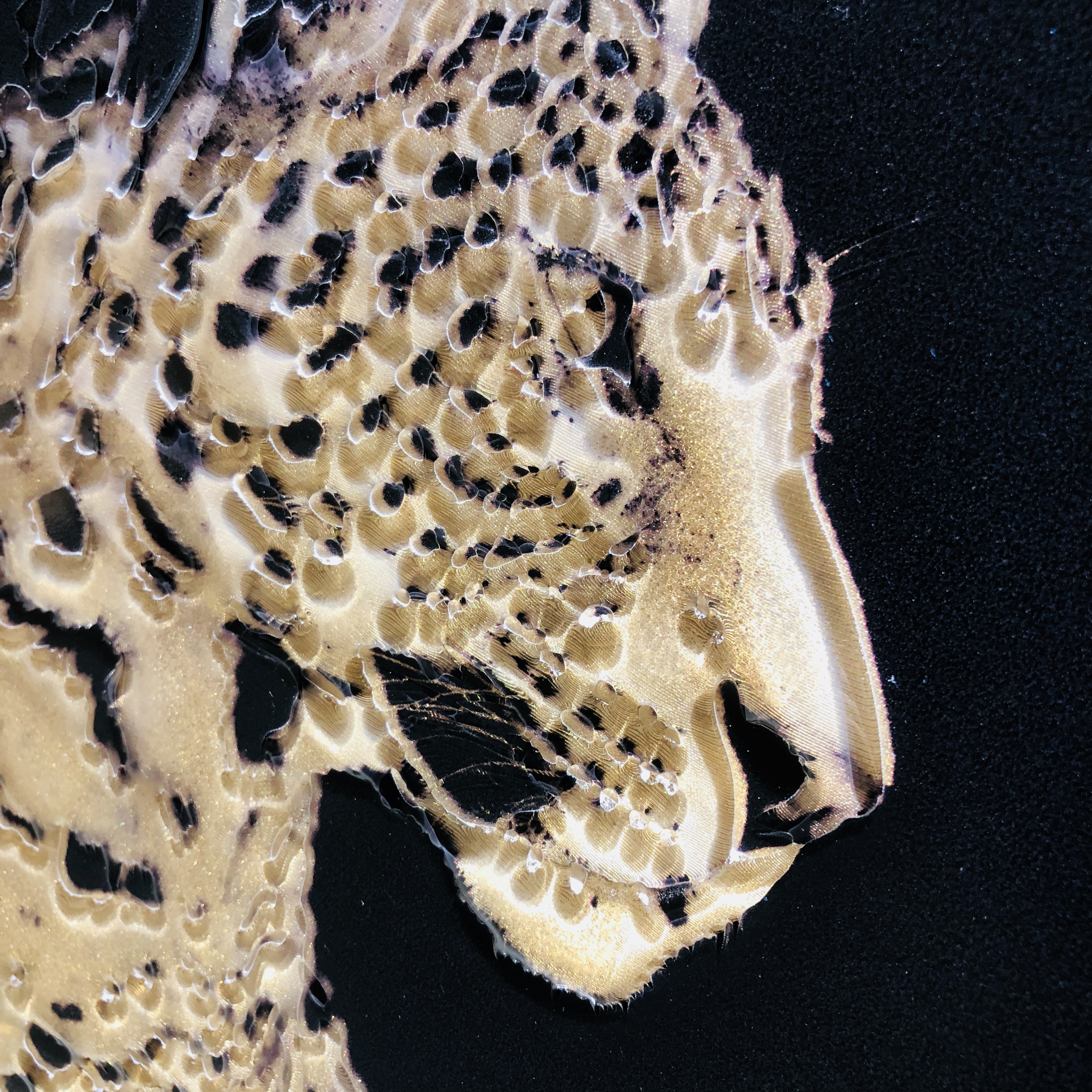 Peintures d'art en verre de doublure de léopard en trois dimensions décoratives en cristal